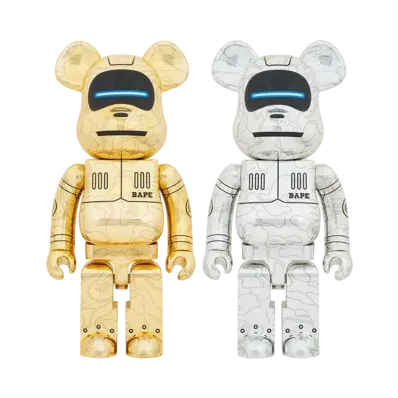 Bearbrick SORAYAMA × BABY MILO(R) 1000% GOLD / SILVER Ver.