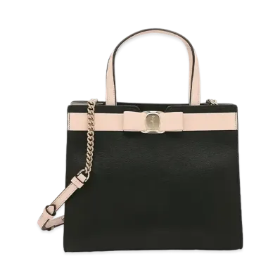 Salvatore Ferragamo Tote Bag "Black/Rhinoceros Grey/Pink Lemonade"