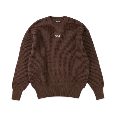 WIND AND SEA Cotton Waffle Sweater "Brown"