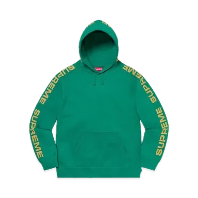 Supreme Metallic Rib Hooded Sweatshirt "Light Pine"