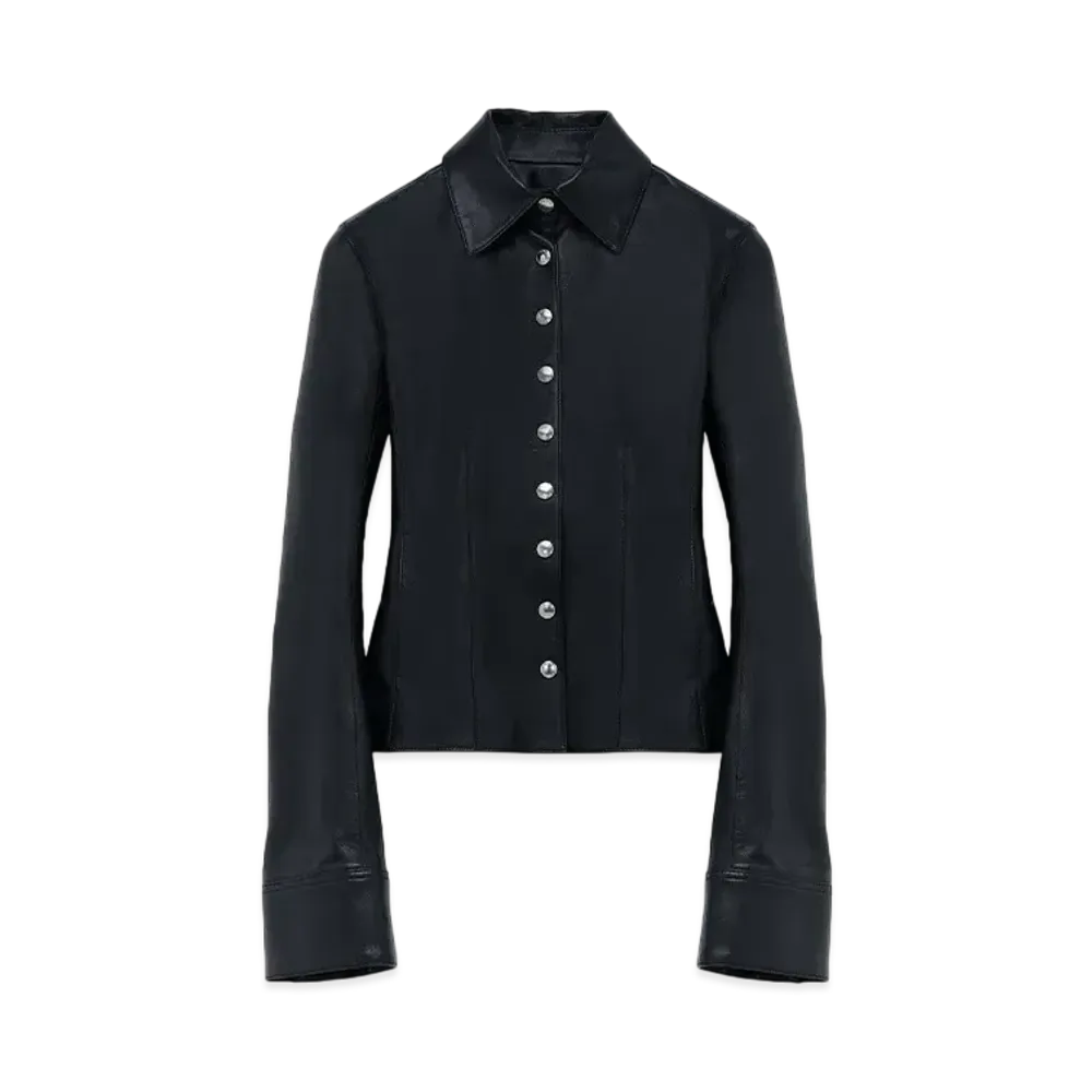 Alexander McQUEEN Leather Shirt "Black"