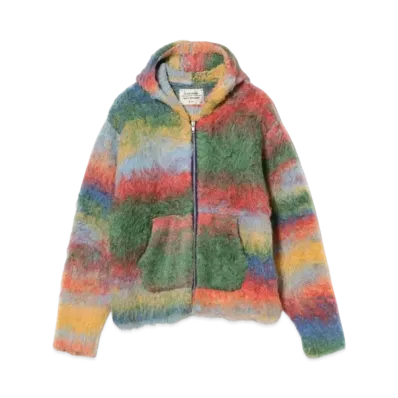 BEAMS FUTURE ARCHIVE Shaggy Knit Parka "Red"
