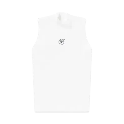 Blackeyepatch B Emblem High Neck Knit Tank "White"