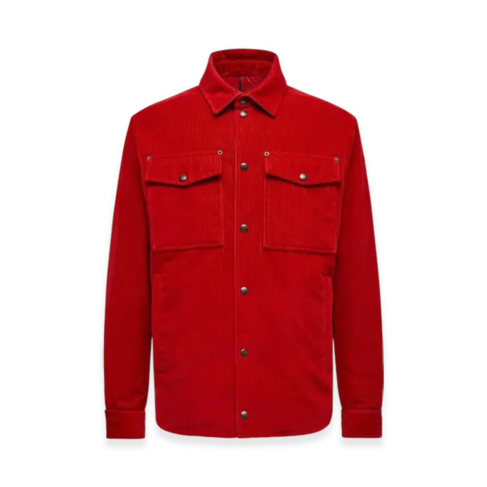 MONCLER Ambroisie Corduroy Down Shirt Jacket "Red"