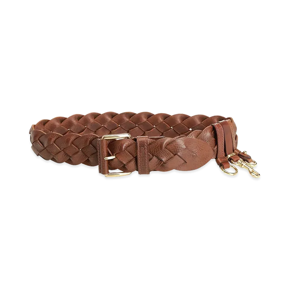 MIU MIU Women's Braided Leather Belt "Brown"