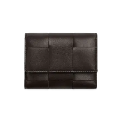 Bottega Veneta Tri-Fold Zip Wallet "Fondant"