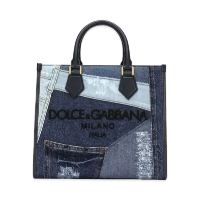 Dolce&Gabbana Shopping Bag Denim Logo Embroidery "Denim"