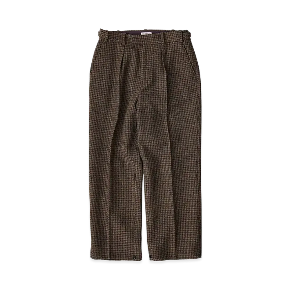 NICENESS Argent Shetland Check Hunting Trousers "Khaki"