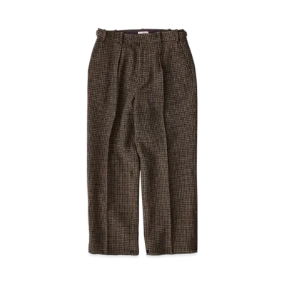 NICENESS Argent Shetland Check Hunting Trousers "Khaki"