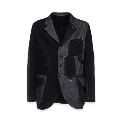 S'YTE 7oz Denim Crazy Patchwork Jacket "Black"