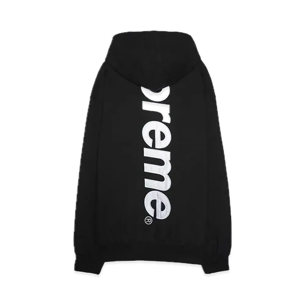 Supreme Satin Applique Hooded Sweatshirt "Black" (24FW)