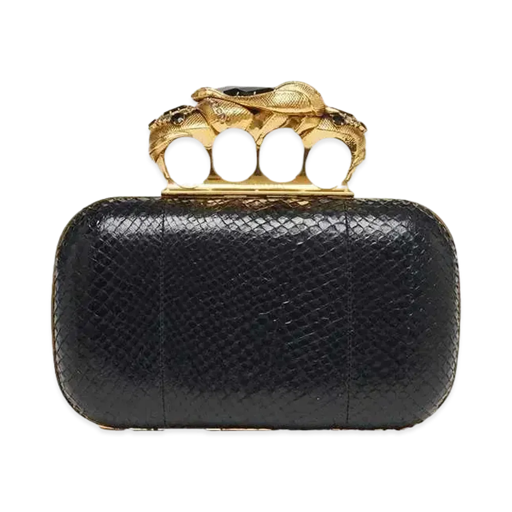 Alexander McQUEEN Snake Knuckle Clutch "Black"