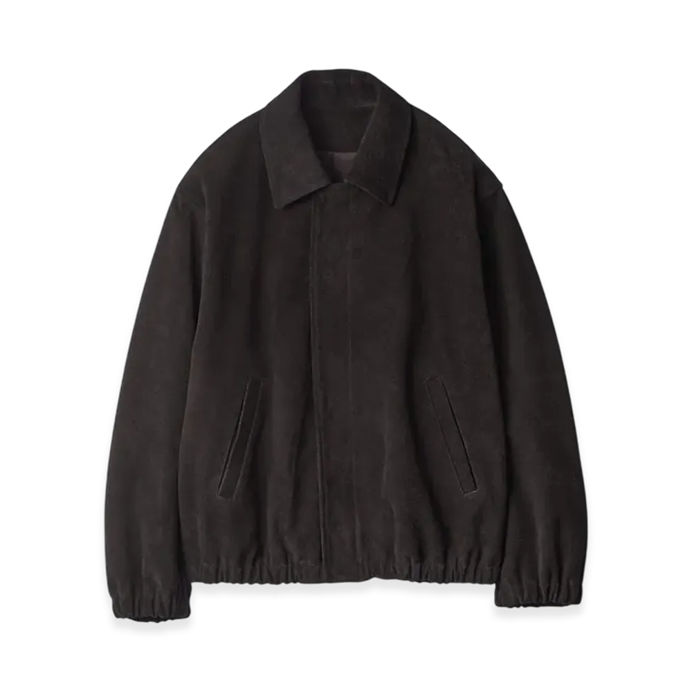 ssstein Cow Suede Zip Short Jacket "Dark Brown"
