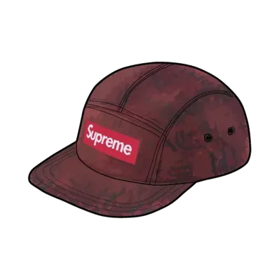 Supreme Stitched Old English Denim Camp Cap "Red"