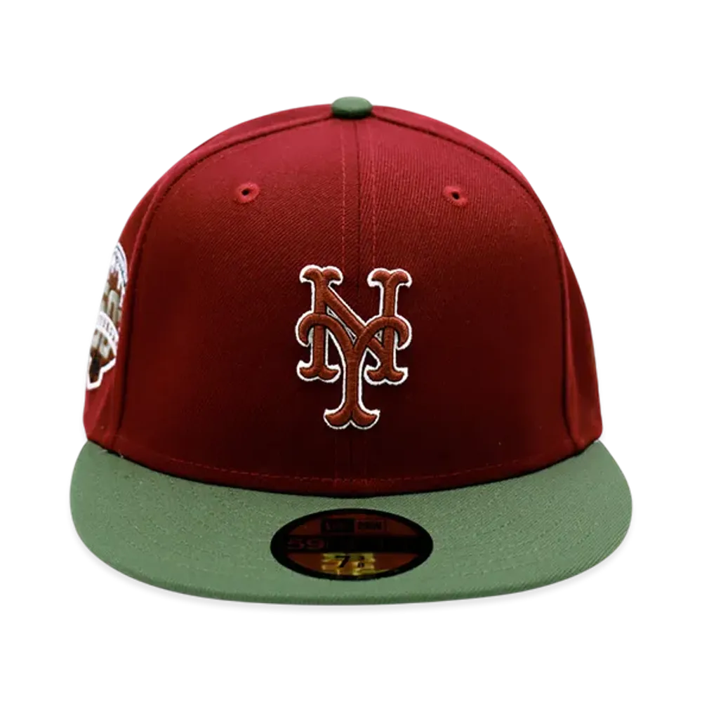 NEW ERA x THE CAP Exclusive 5950 Neymetco Car Olv 50th New York Mets "Wine Red"
