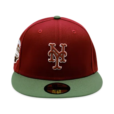 NEW ERA x THE CAP Exclusive 5950 Neymetco Car Olv 50th New York Mets "Wine Red"