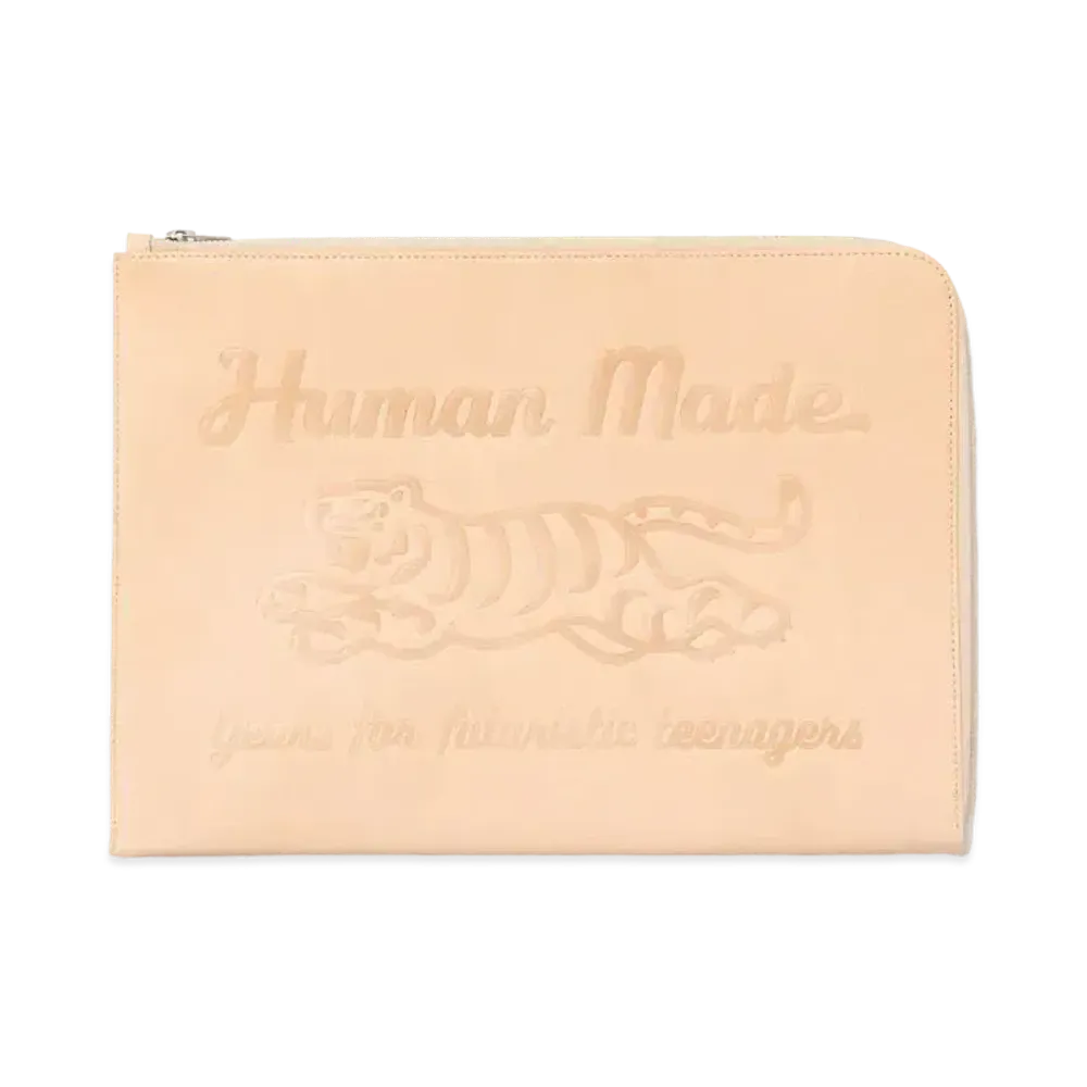 HUMAN MADE LEATHER CLUTCH BAG "Beige"