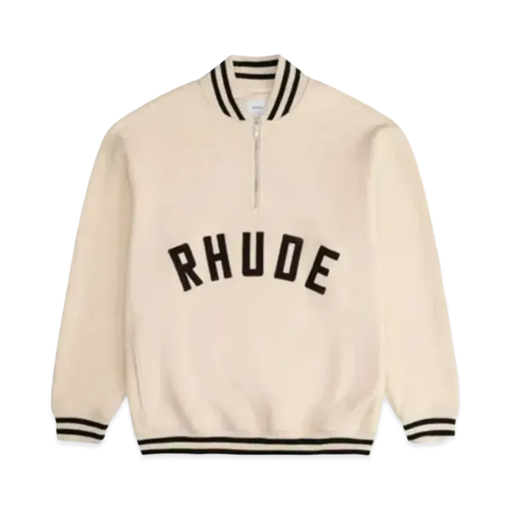 RHUDE Quarter-Zip Varsity "Cream"