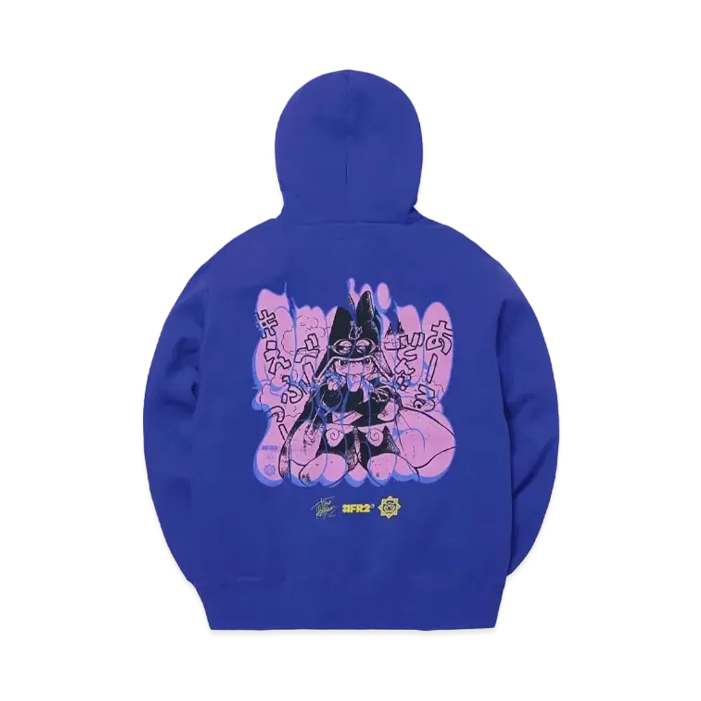 FR2 x Tatsuya Egawa x Shota Nakatsugawa Back Illustration Hoodie "Blue"