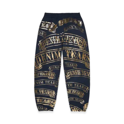DENIM TEARS DT Banner Sweatpants "Navy"