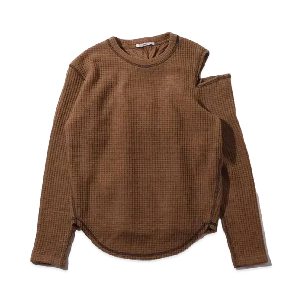 atmos pink Ring-Drost Waffle-Cut Tops "Camel"