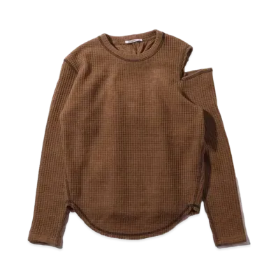 atmos pink Ring-Drost Waffle-Cut Tops "Camel"
