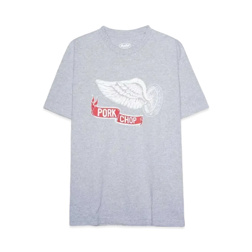 PORKCHOP x MASSES T-SHIRT FLYING WEEL P "HEATHER"