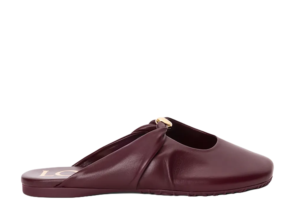 LOEWE Women's Pebble Soft Mule in Nappa Lambskin "Dark Burgundy"