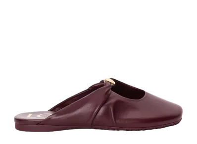 LOEWE Women's Pebble Soft Mule in Nappa Lambskin "Dark Burgundy"