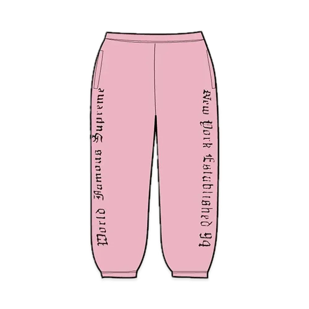 Supreme Contrast Cutout Sweatpant "Pink"