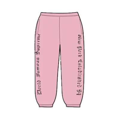 Supreme Contrast Cutout Sweatpant "Pink"
