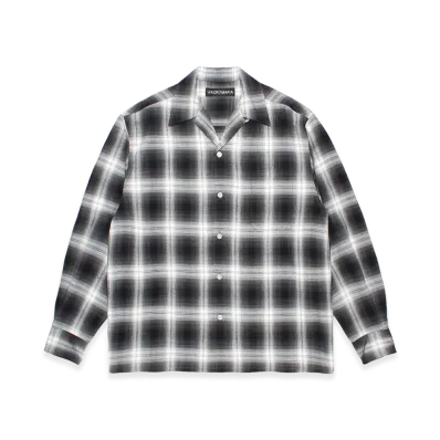 WACKO MARIA Ombre Check Open Collar Shirt "Gray"