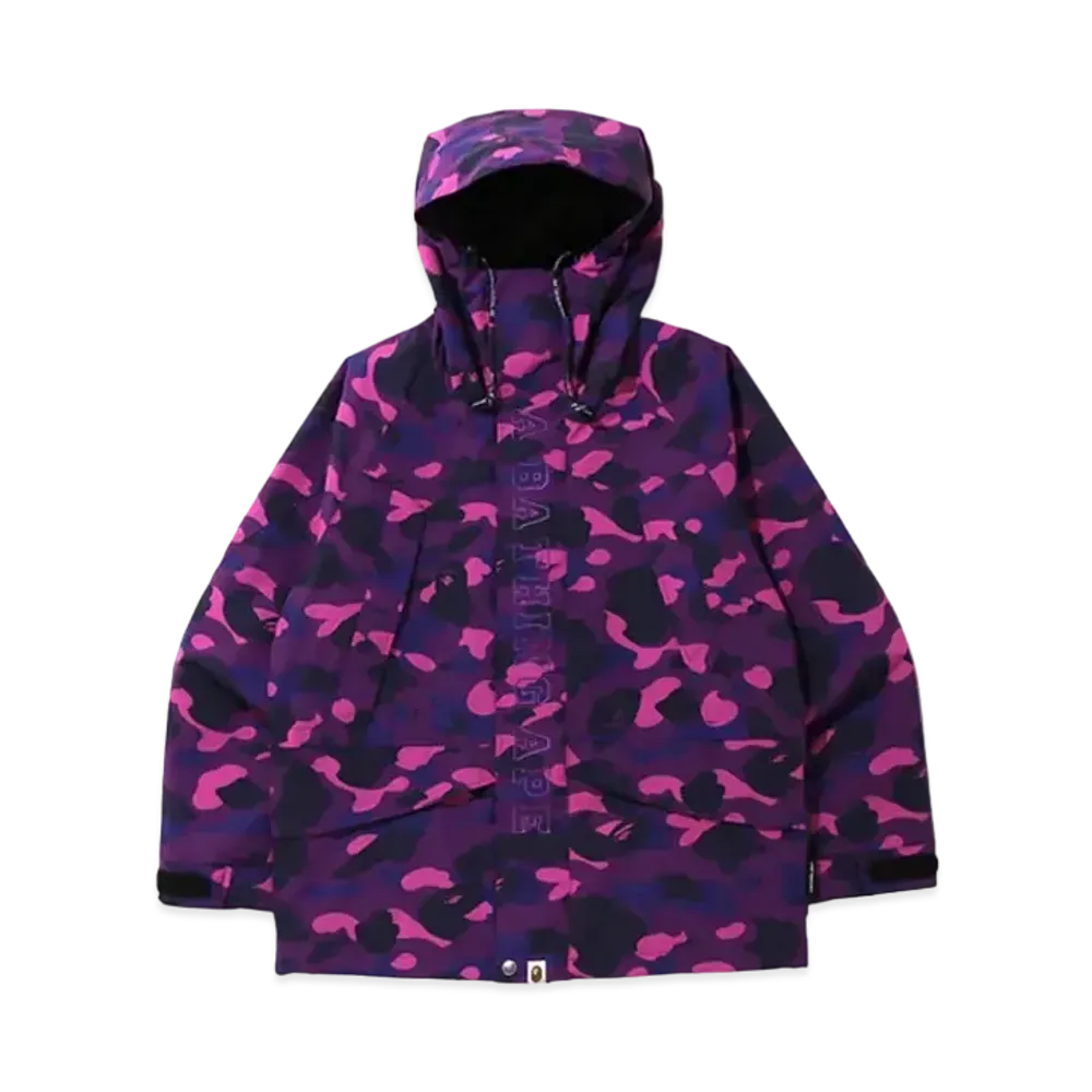 A BATHING APE COLOR CAMO SNOWBOARD JACKET "Purple"