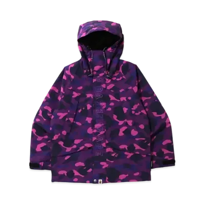 A BATHING APE COLOR CAMO SNOWBOARD JACKET "Purple"