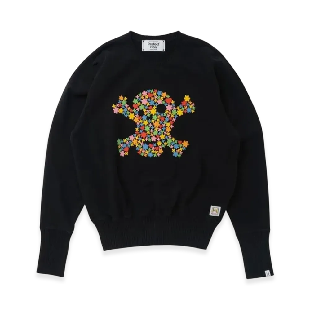 Perfect Ribs x Haroshi Strange Sleeve Crew Neck Sweat Shirt "Black"