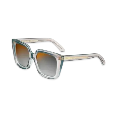 Dior DiorMidnight S1I Square Sunglasses "Transparent Gray-Blue"