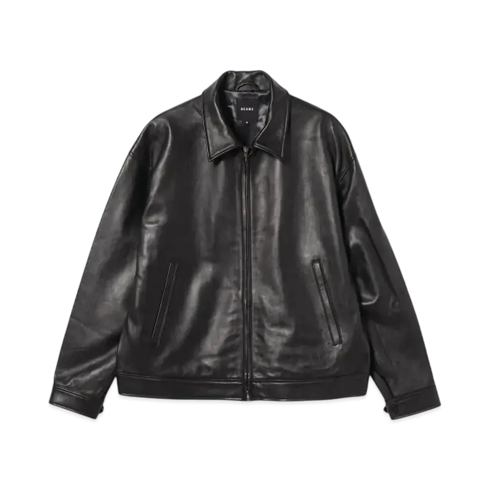 BEAMS Leather Zip Blouson "Balck"