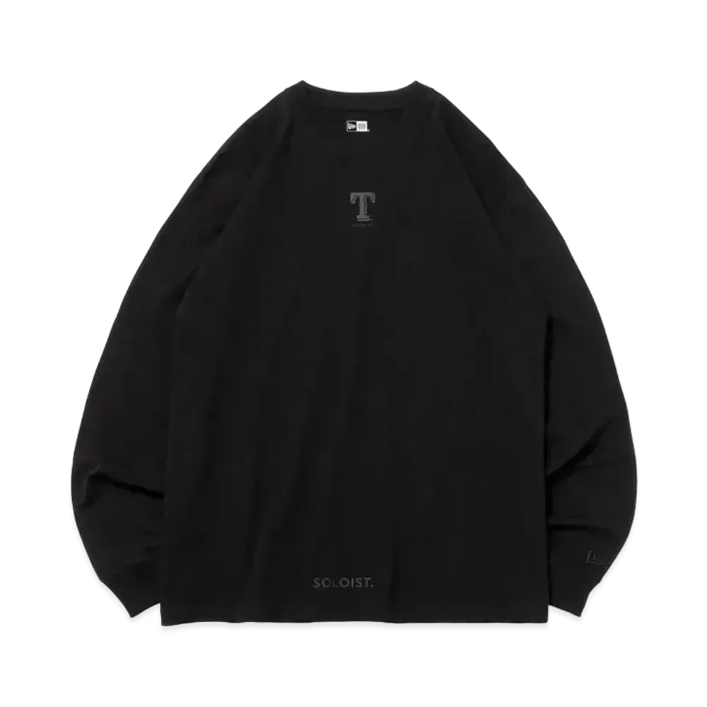 NEW ERA x MLB x TAKAHIROMIYASHITATheSoloist. Regular Fit Long Sleeve Cotton T-Shirt Texas Rangers "Black"