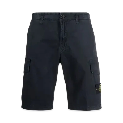 Stone Island L1204 Stretch Broken Twill Garment Dyed Old Effect Bermuda Shorts - 22SS "Navy Blue"