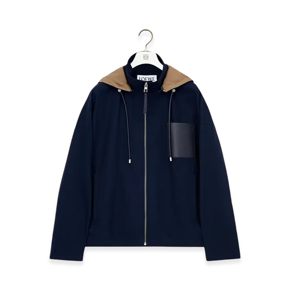 LOEWE Hooded Jacket "Navy/Beige"