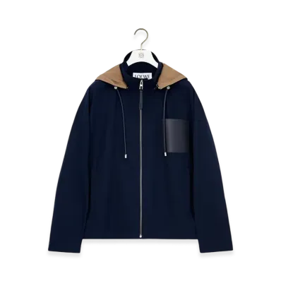 LOEWE Hooded Jacket "Navy/Beige"