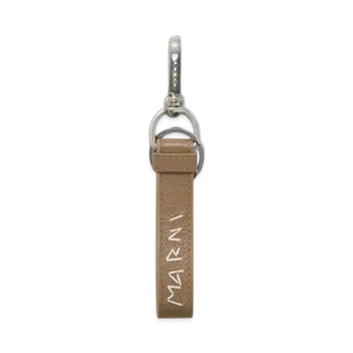 Marni Leather Keyring with Marni Mending Embroidery "Creta"