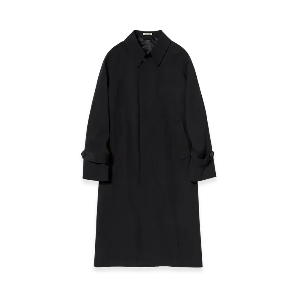 AURALEE Women's Light Wool Max Gabardine Coat "Top Black"