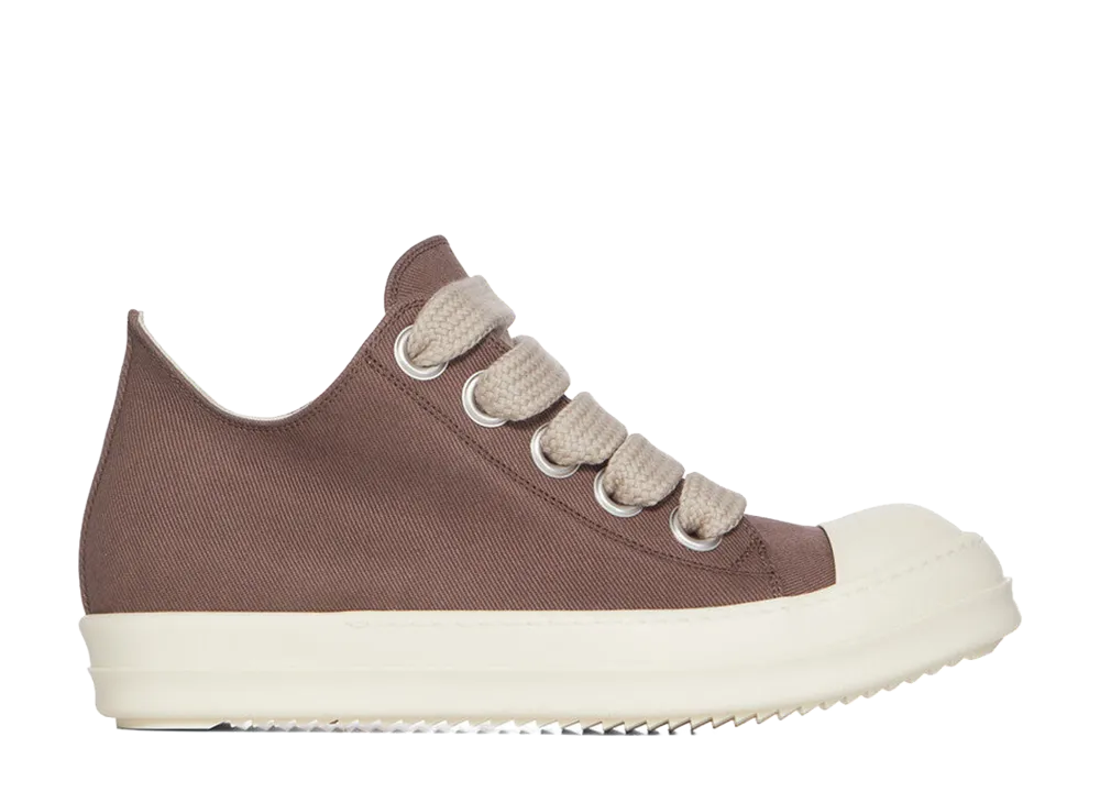 Rick Owens DRKSHDW FW26 Tower Jumbolace Low Sneaks 13oz Overdyed Denim "Grape/Milk"