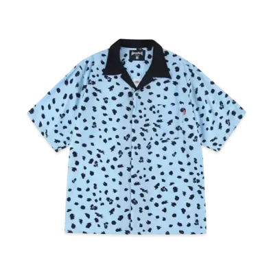 SUPPLIER Leopard Open Collar Shirt "Blue"