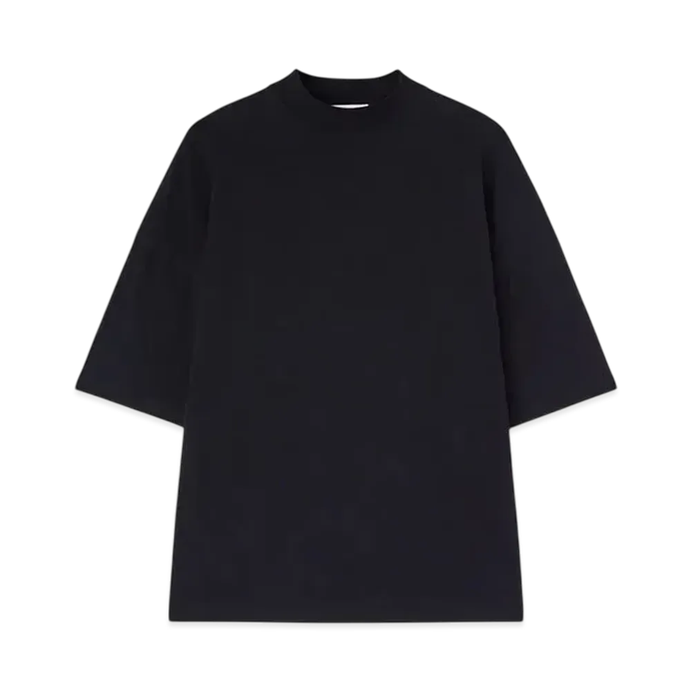 Jil Sander Men's Mock-Neck T-Shirt "Indigo"