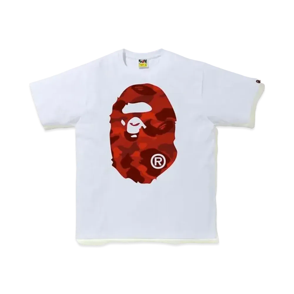 A BATHING APE Color Camo Big Ape Head T-Shirt (SS20) "White/Red"