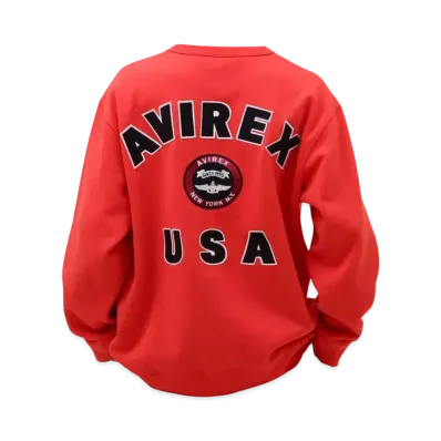 AVIREX Varsity Logo Crew Neck Sweat "Orange"