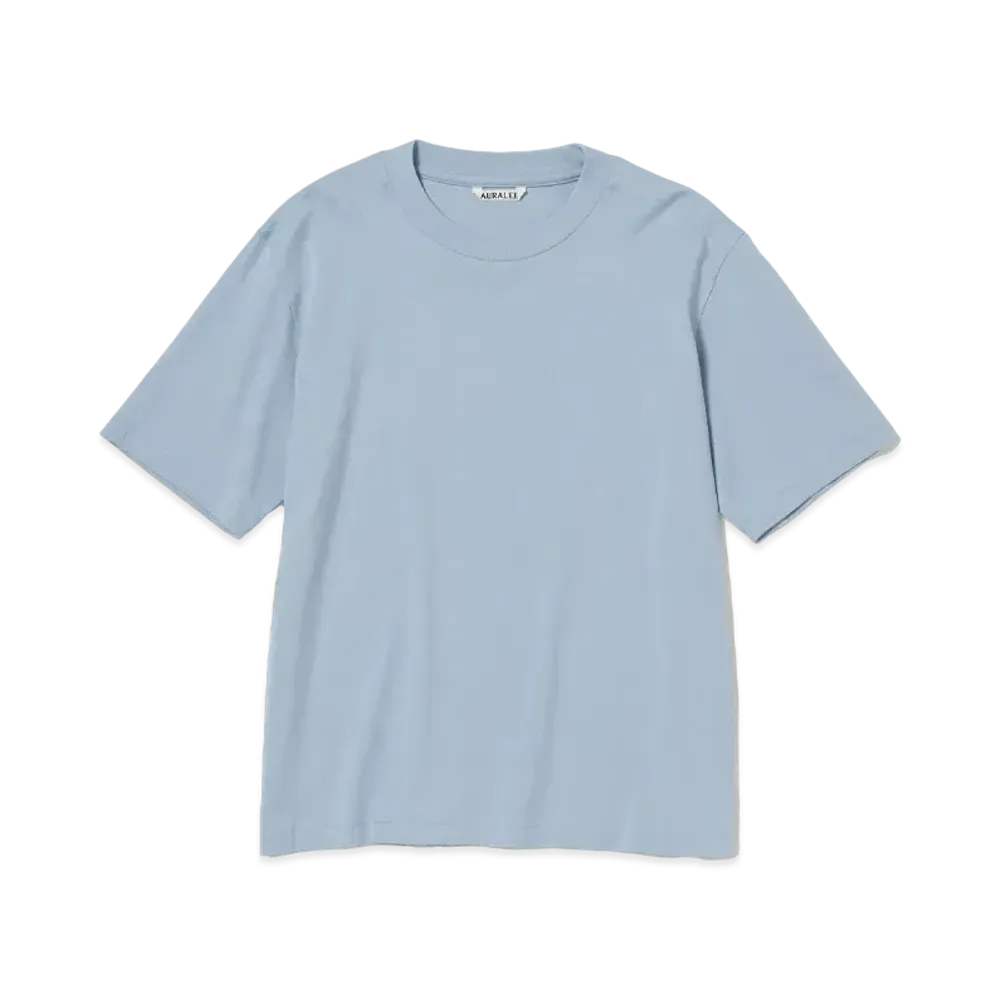 AURALEE Organic Cotton High Gauge Jersey Tee "Blue Gray"
