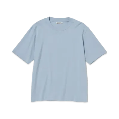AURALEE Organic Cotton High Gauge Jersey Tee "Blue Gray"